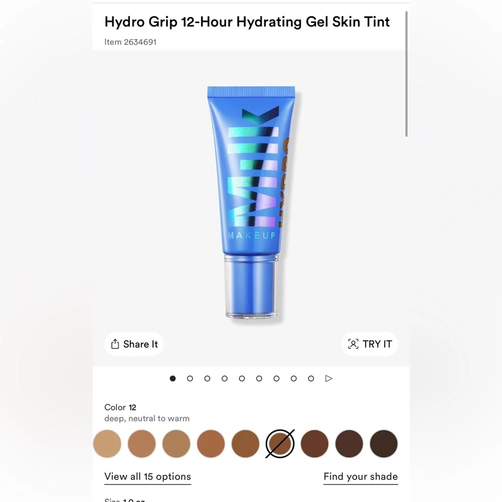 Milk Makeup Hydro Grip Gel Tint in Shade 12